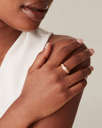 Cubic Zirconia Croissant Ring