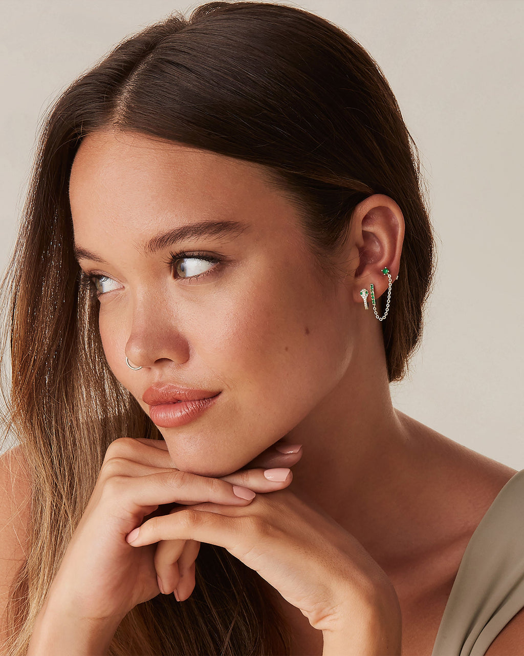 CZ Snake Huggie Earrings