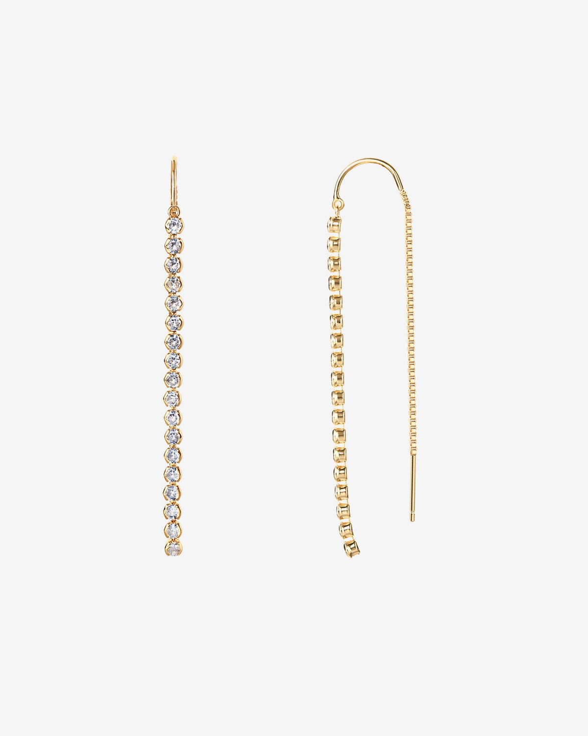 Cubic Zirconia Threader Earrings