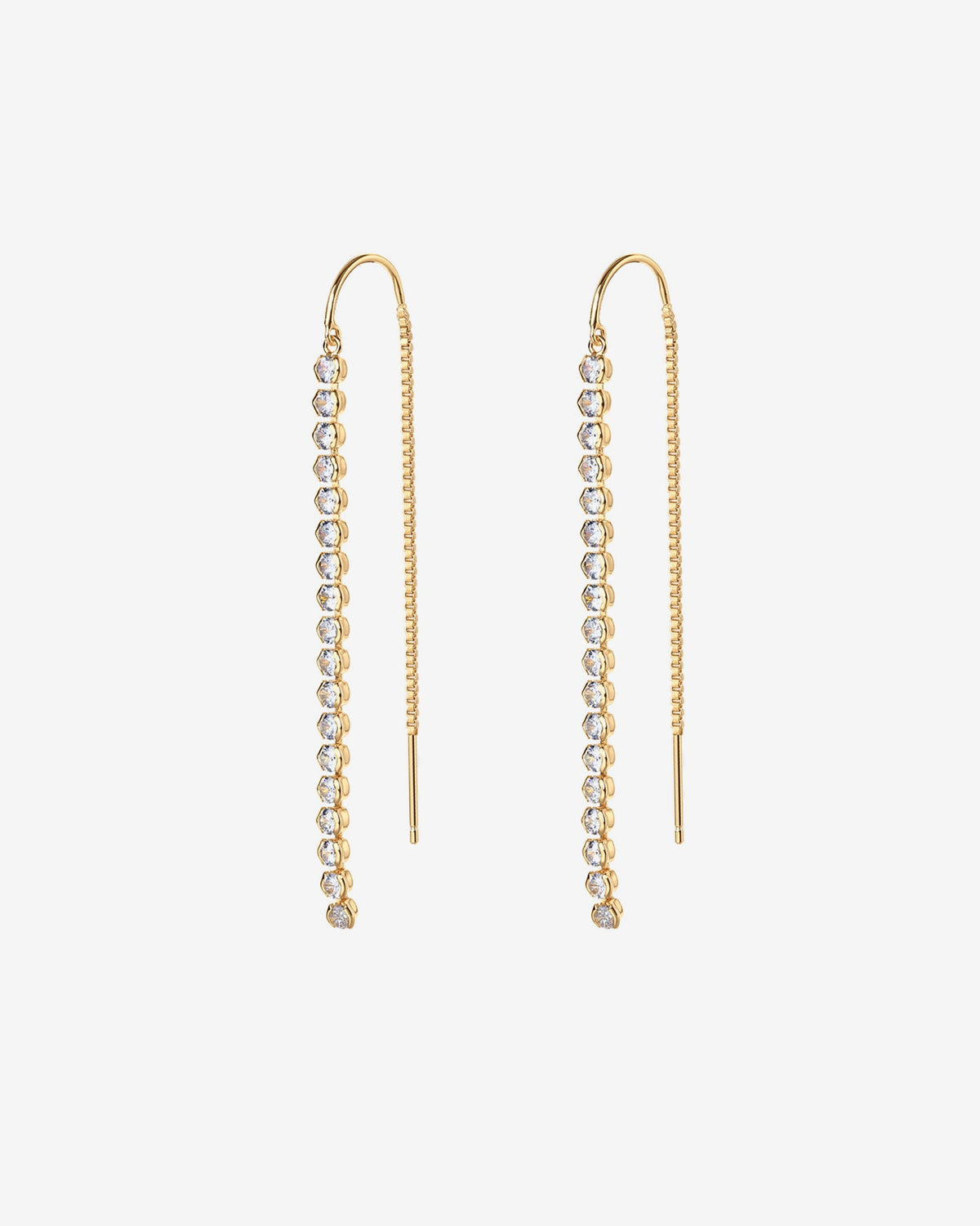 Cubic Zirconia Threader Earrings