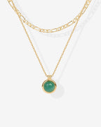 Carnelian & Aventurine Gemstone Layered Necklace