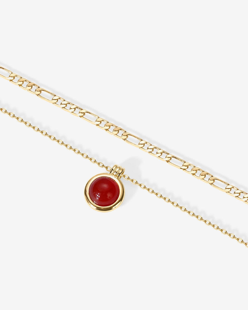 Carnelian & Aventurine Gemstone Layered Necklace