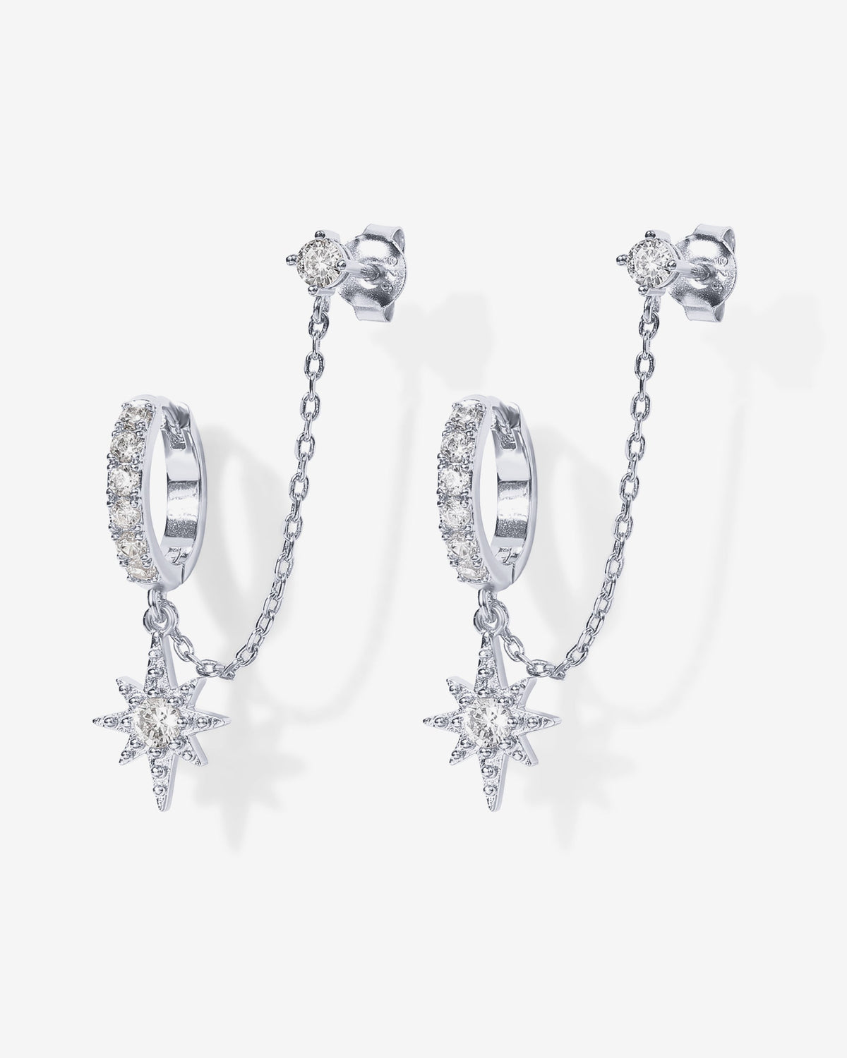 Starlight Chained Huggie Earrings