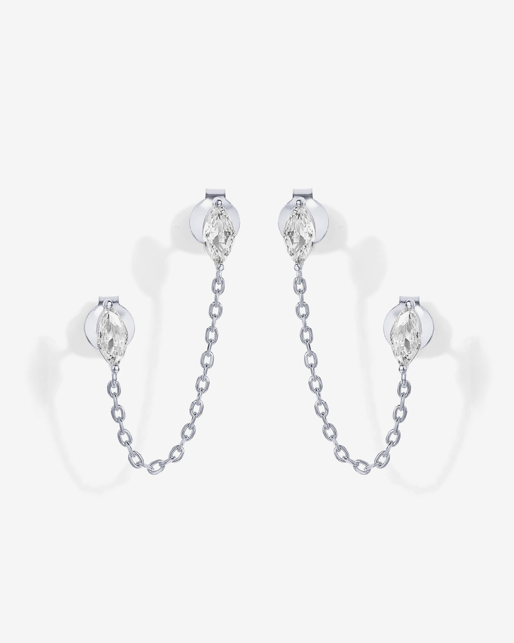 Chained Luminescence Double Piercing Earrings