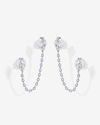 Chained Luminescence Double Piercing Earrings