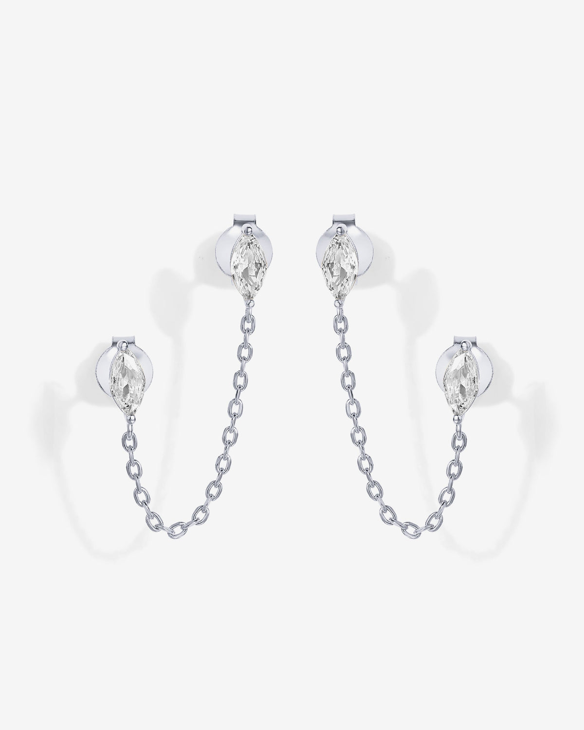 Chained Luminescence Double Piercing Earrings