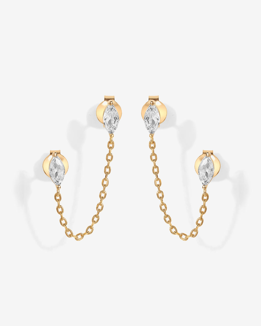 Chained Luminescence Double Piercing Earrings