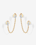 Chained Luminescence Double Piercing Earrings