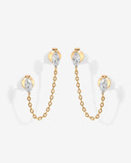 Chained Luminescence Double Piercing Earrings