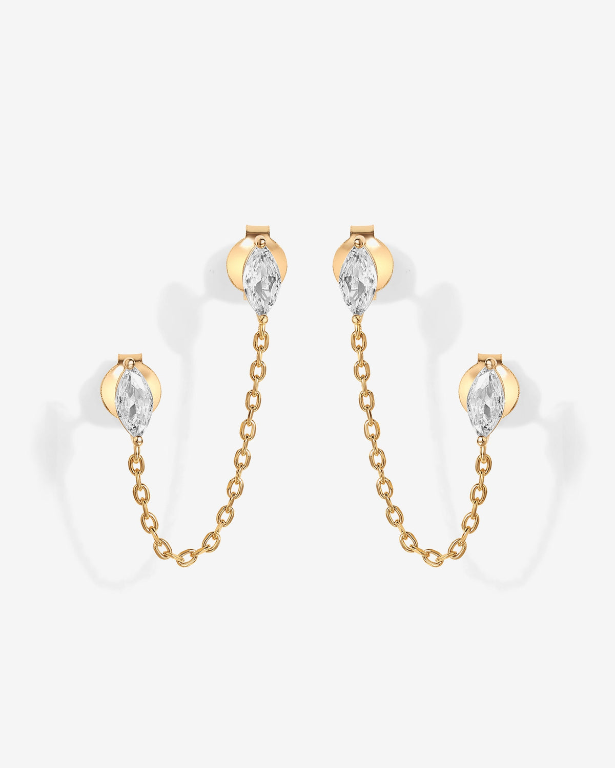Chained Luminescence Double Piercing Earrings
