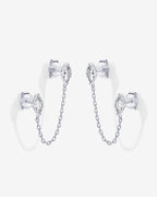 Chained Luminescence Double Piercing Earrings