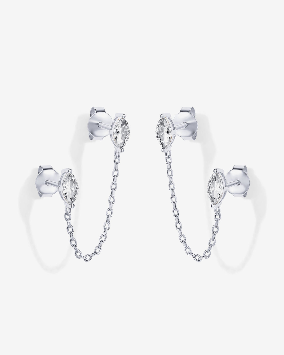 Chained Luminescence Double Piercing Earrings