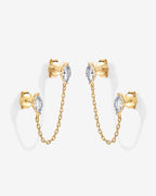 Chained Luminescence Double Piercing Earrings