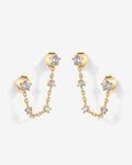 Chained Station Double Piercing Studs
