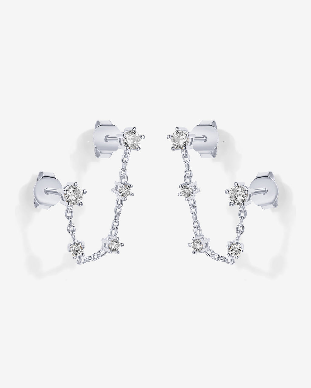 Chained Station Double Piercing Studs