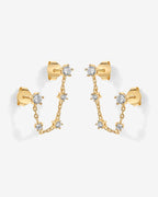 Chained Station Double Piercing Studs
