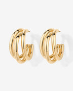 Triple Multi Hoop Chunky Earrings