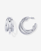 Triple Multi Hoop Chunky Earrings