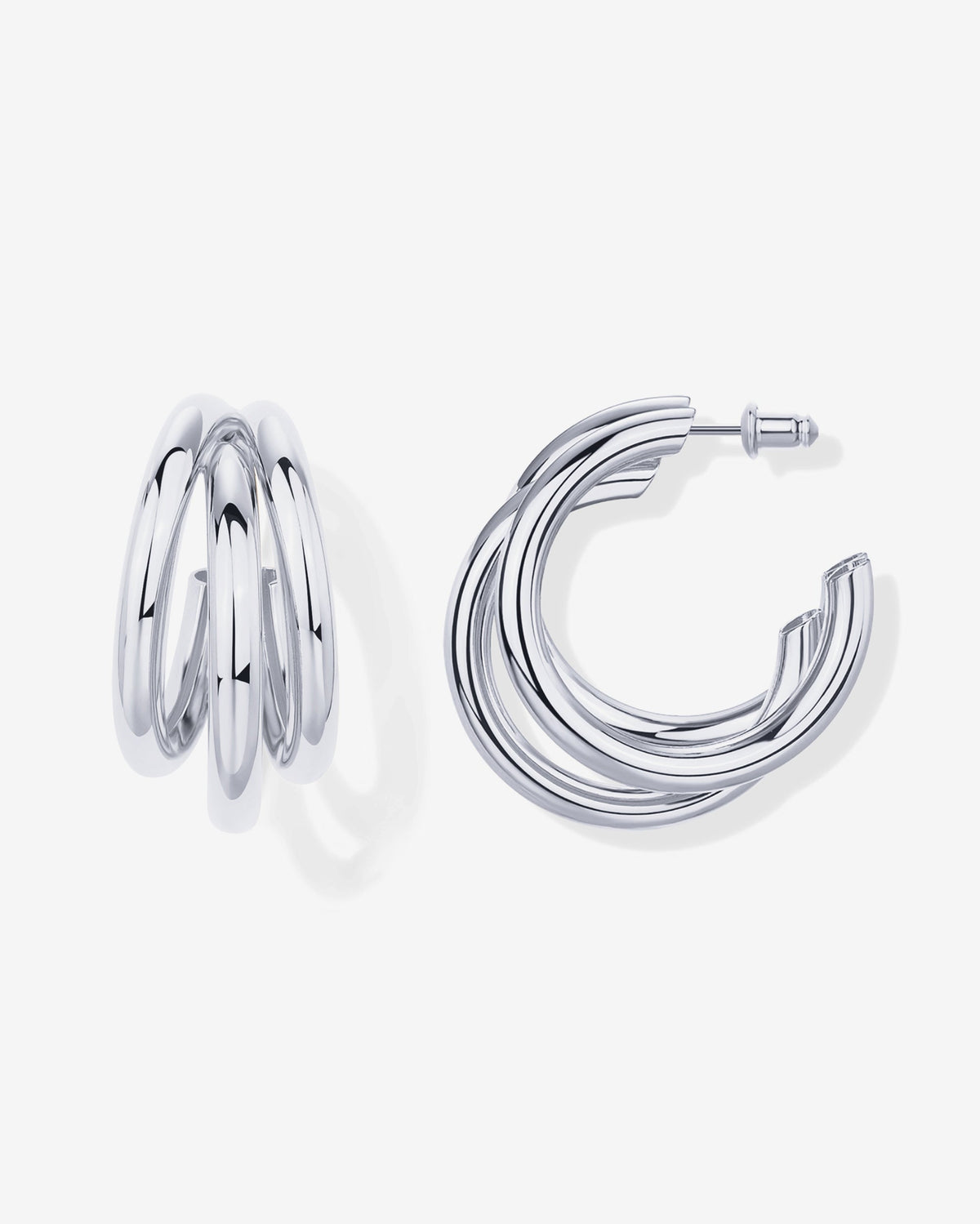 Triple Multi Hoop Chunky Earrings