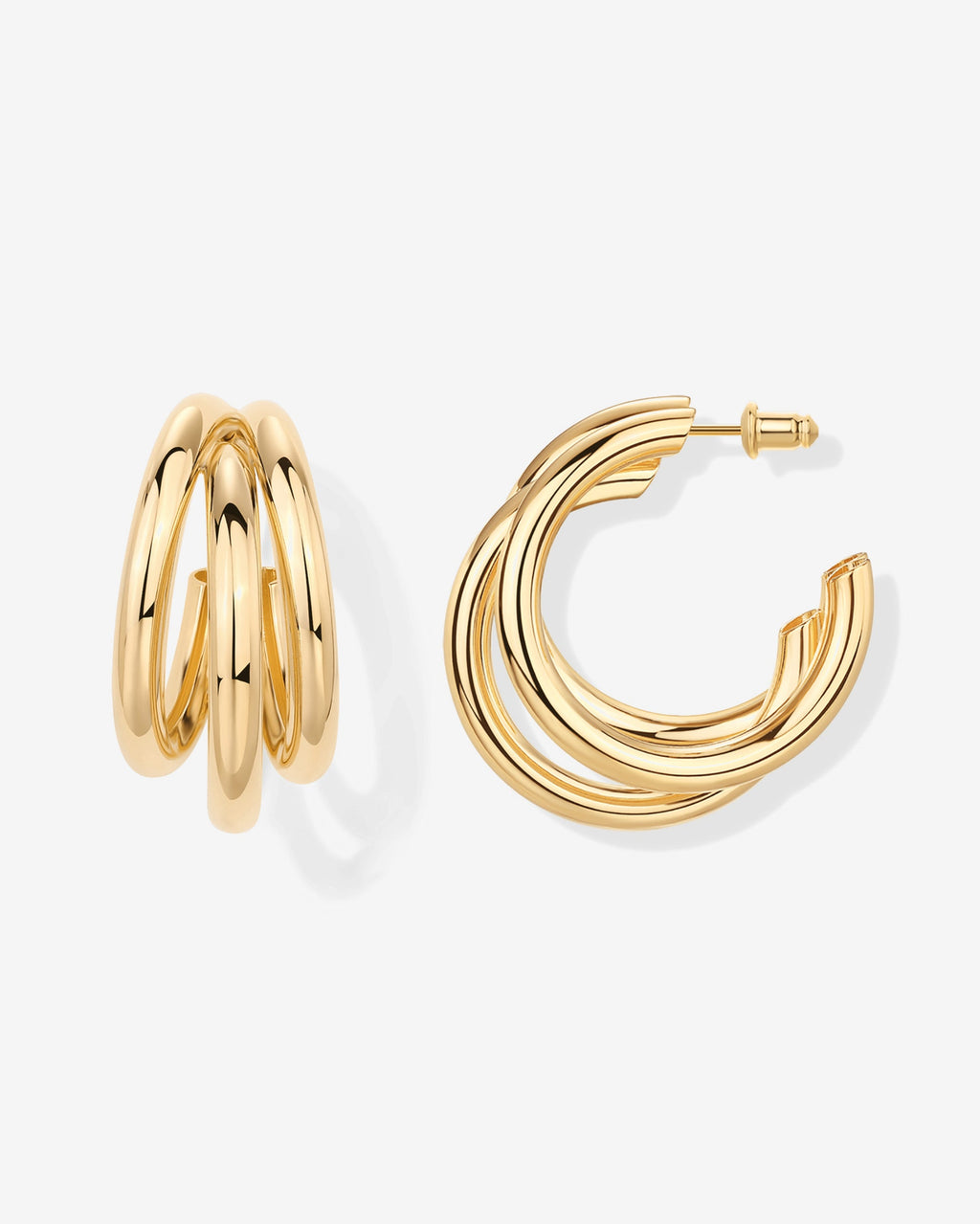 Triple Multi Hoop Chunky Earrings