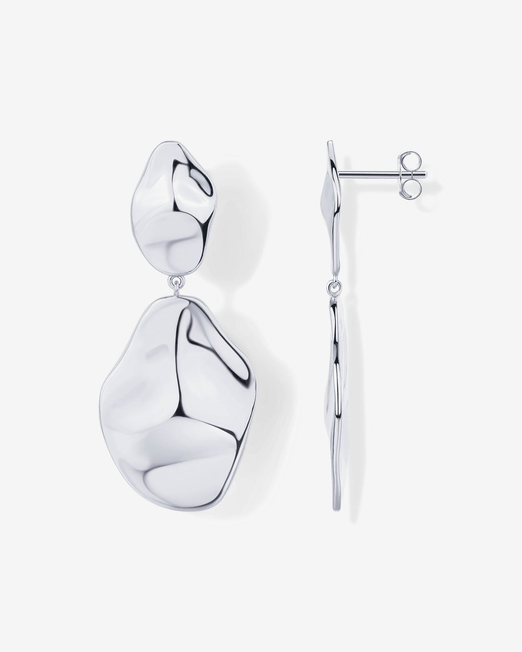 Hammered Teardrop Drop Dangle Earrings