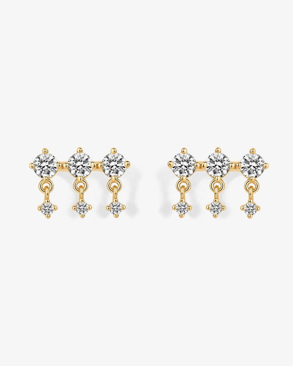 Triple Dangle No Piercing Earrings