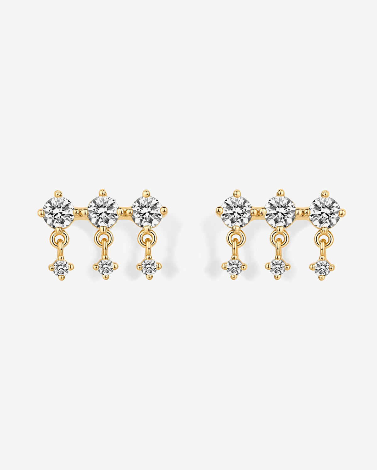Triple Dangle No Piercing Earrings
