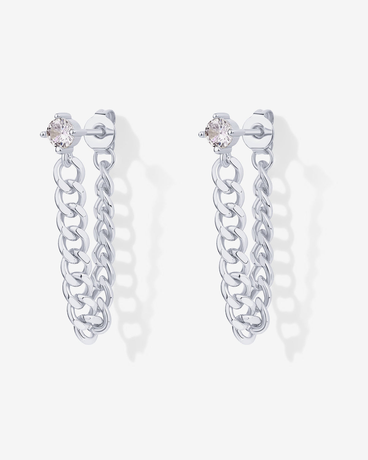 Cubic Zirconia Chained Earrings