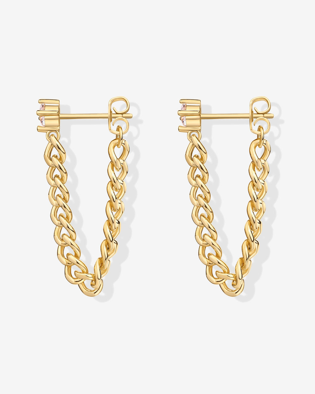 Cubic Zirconia Chained Earrings