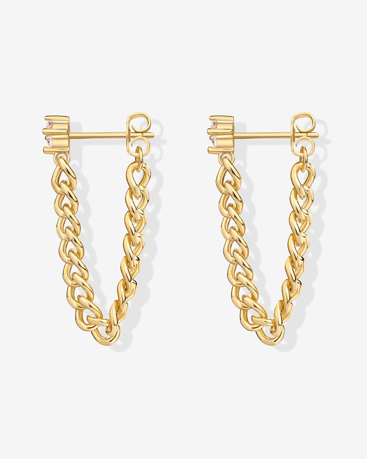 Cubic Zirconia Chained Earrings