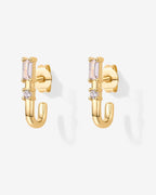 Baguette Half Huggie Earrings
