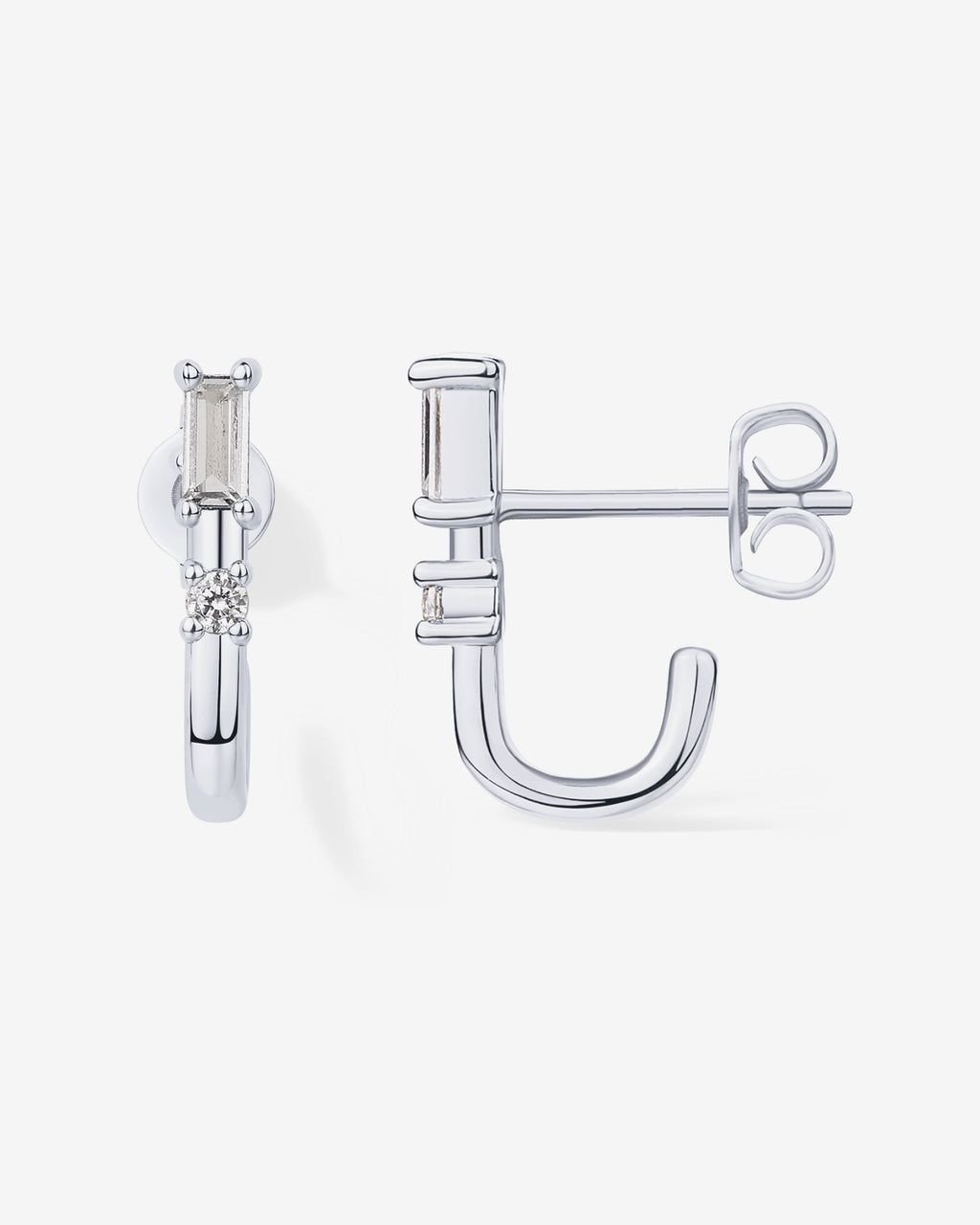 Baguette Half Huggie Earrings