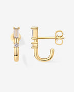 Baguette Half Huggie Earrings