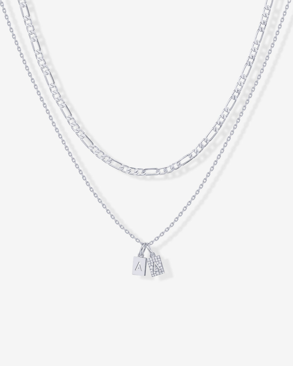 Double Initial Tag Necklace