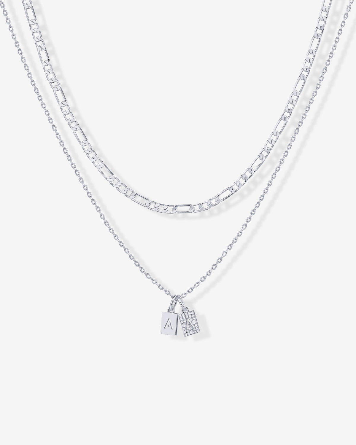 Double Initial Tag Necklace
