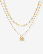 Double Initial Tag Necklace