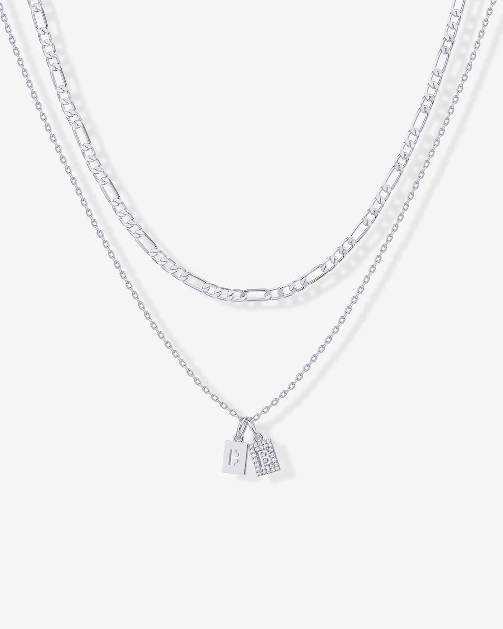 Double Initial Tag Necklace