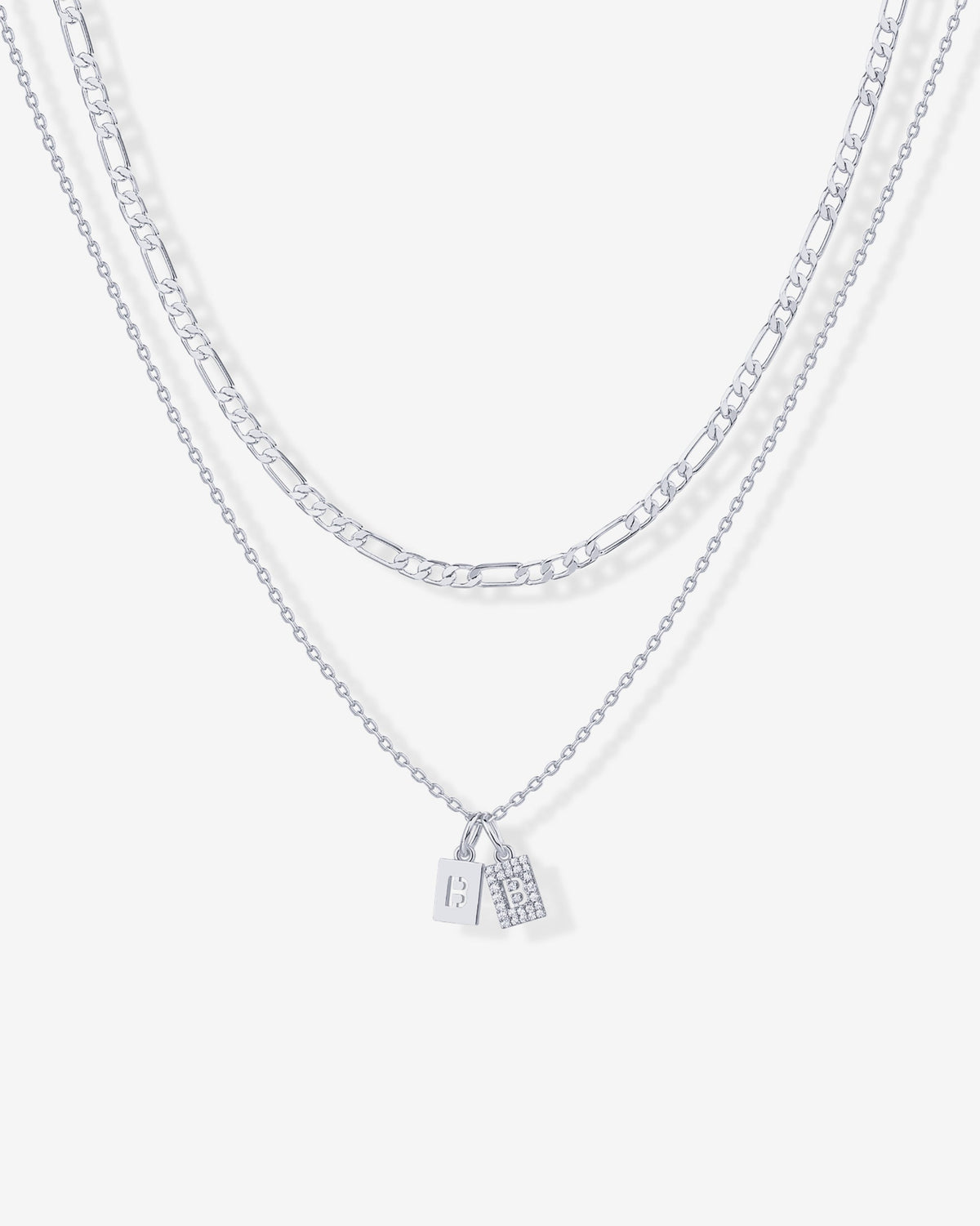 Double Initial Tag Necklace