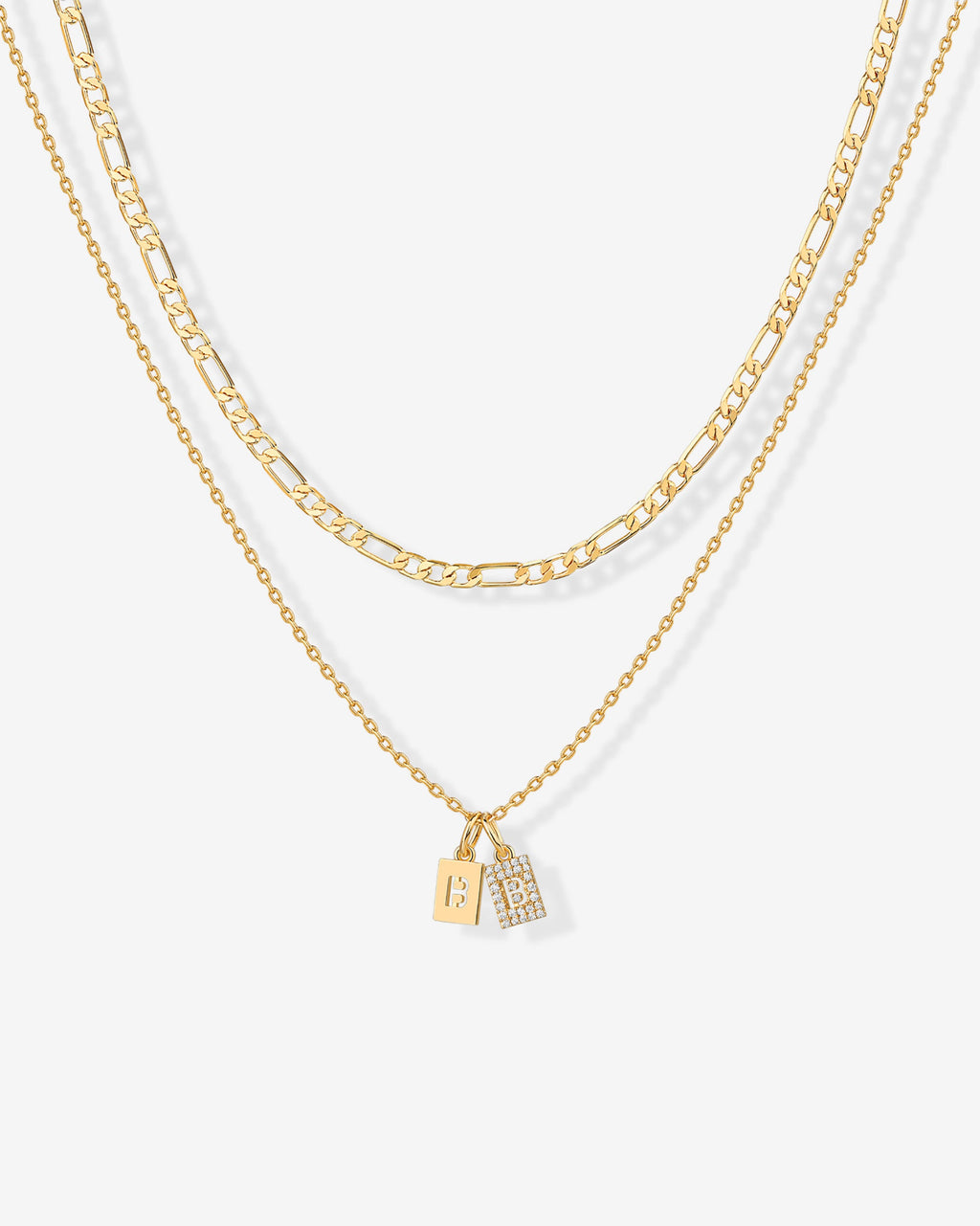 Double Initial Tag Necklace