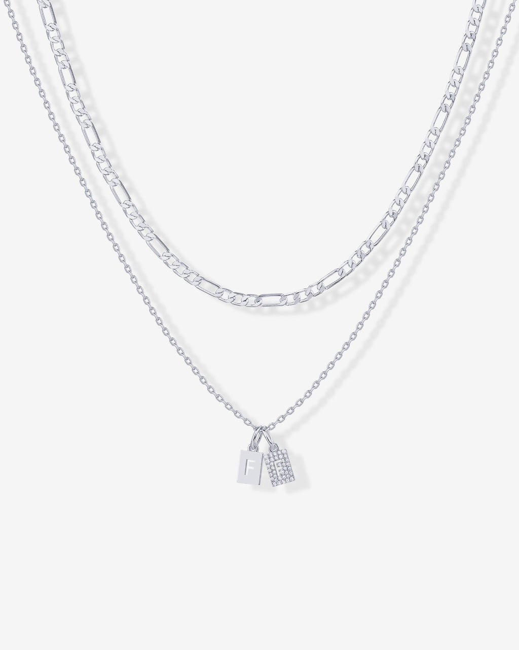 Double Initial Tag Necklace