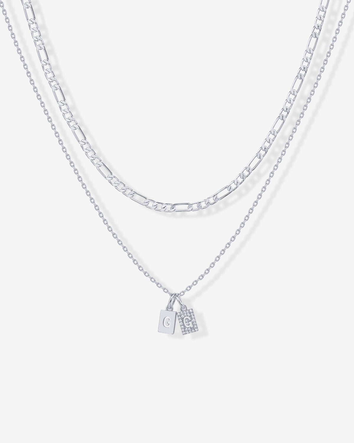 Double Initial Tag Necklace