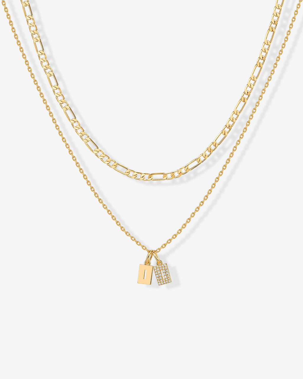 Double Initial Tag Necklace
