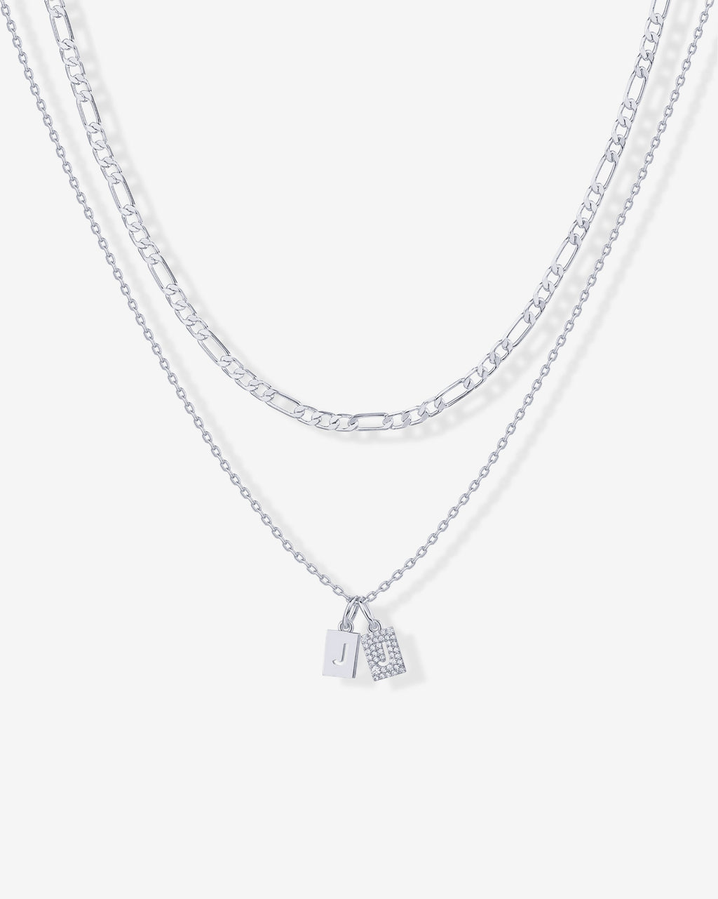 Double Initial Tag Necklace