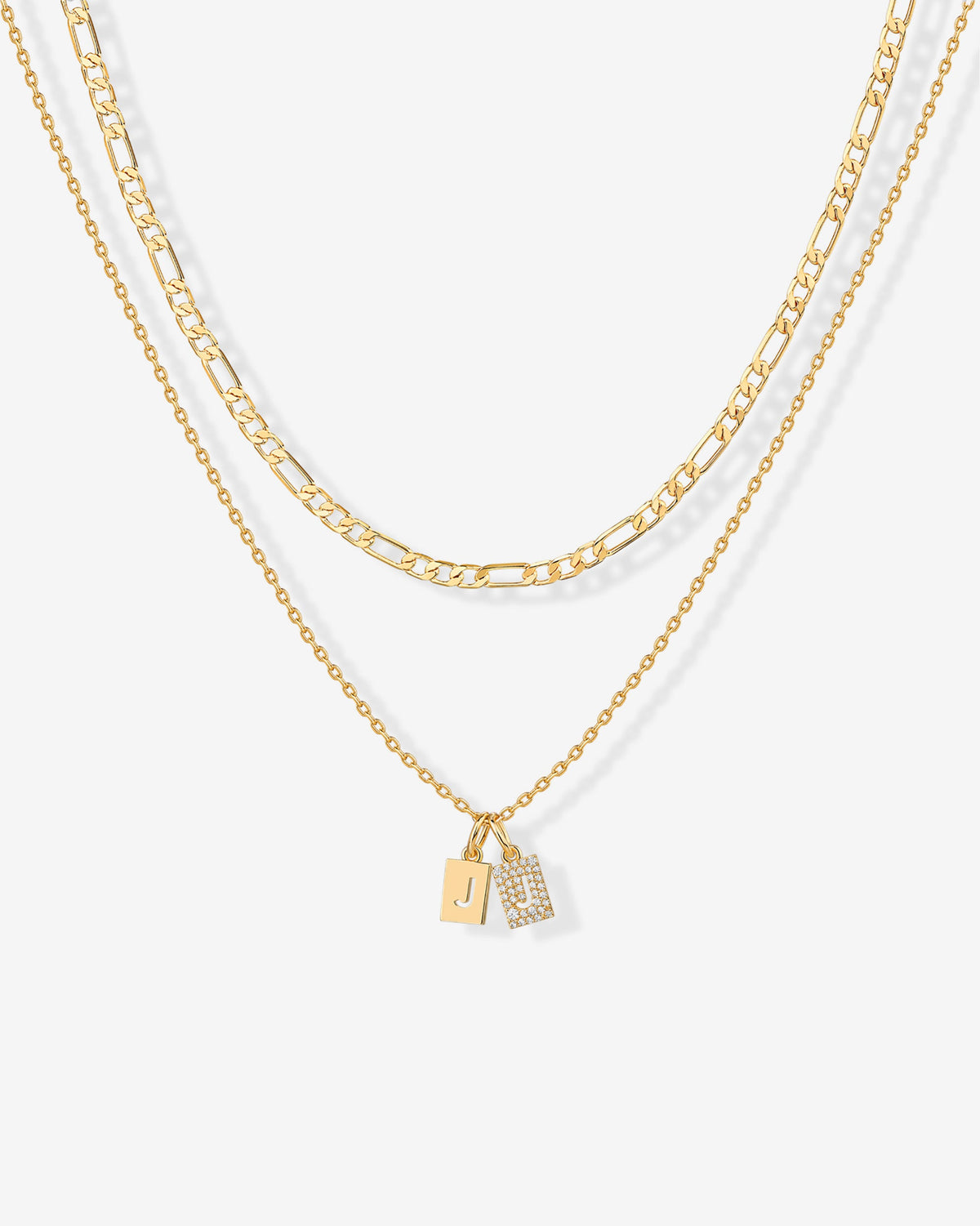 Double Initial Tag Necklace