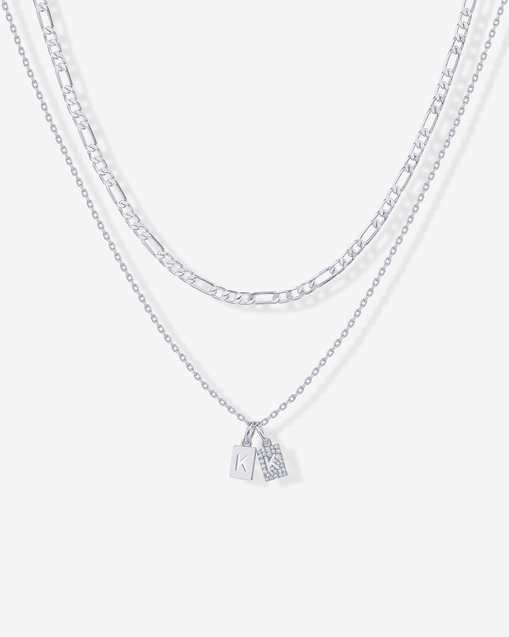 Double Initial Tag Necklace