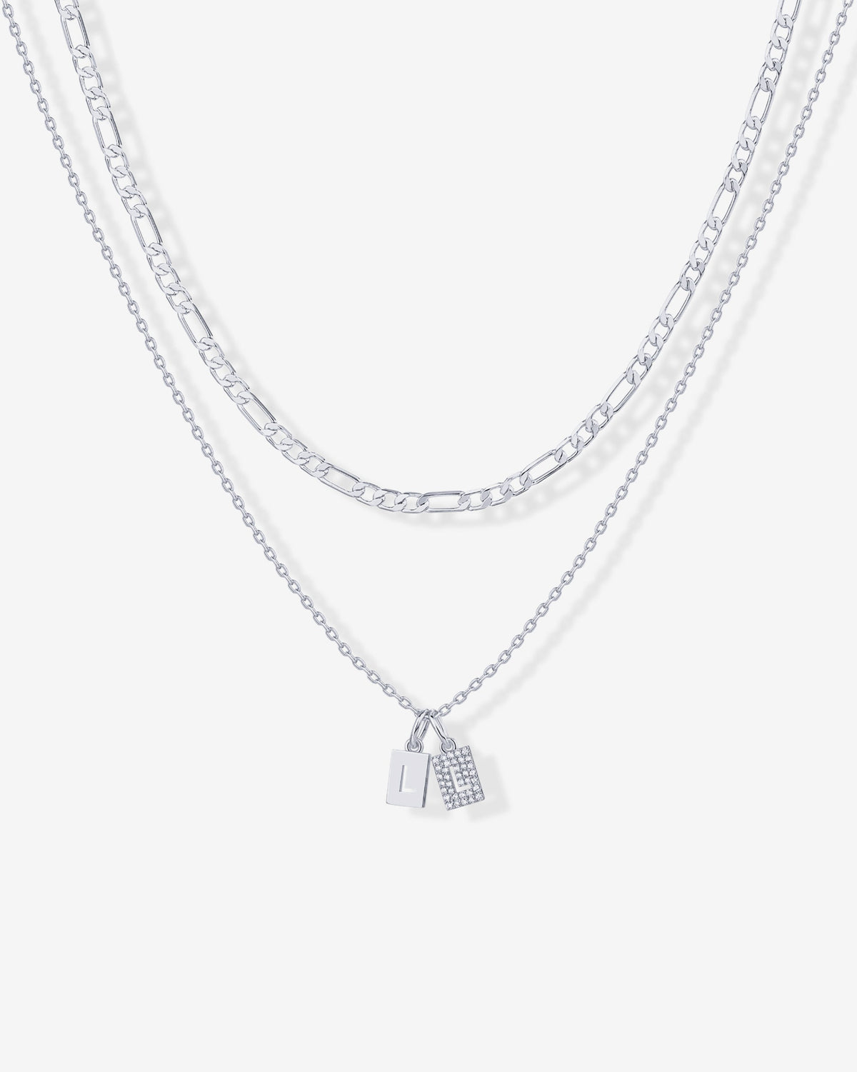 Double Initial Tag Necklace