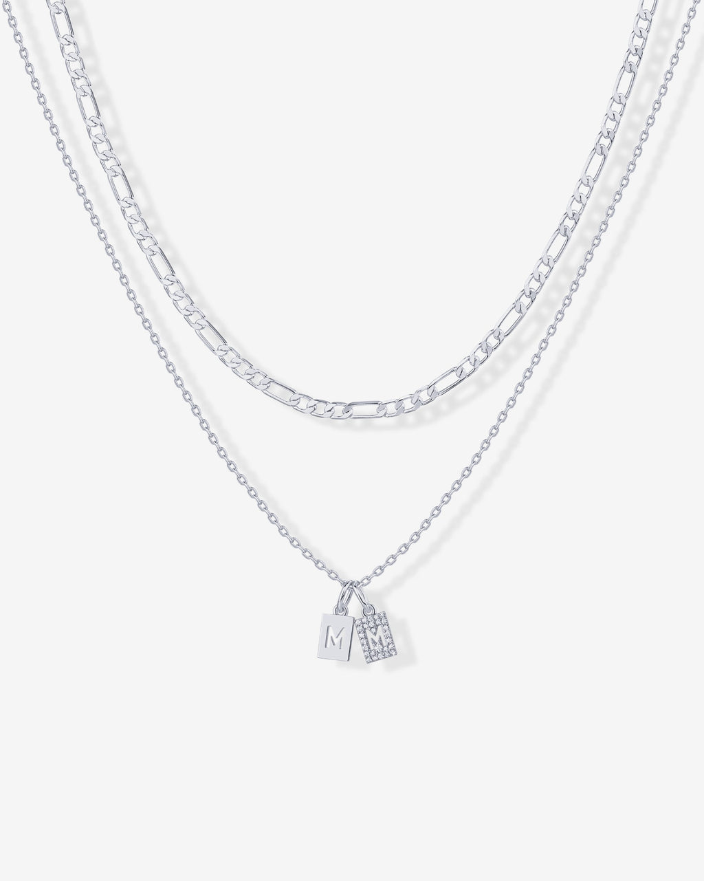 Double Initial Tag Necklace