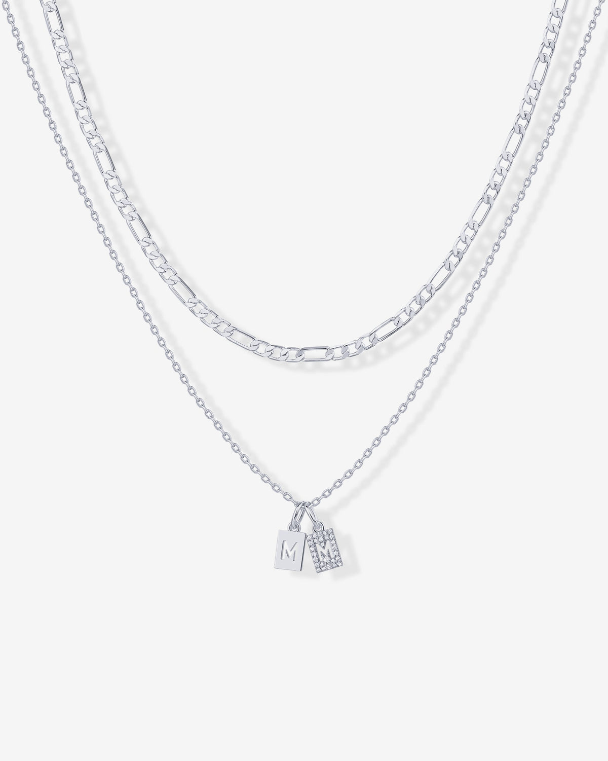 Double Initial Tag Necklace