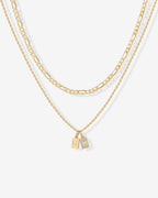 Double Initial Tag Necklace