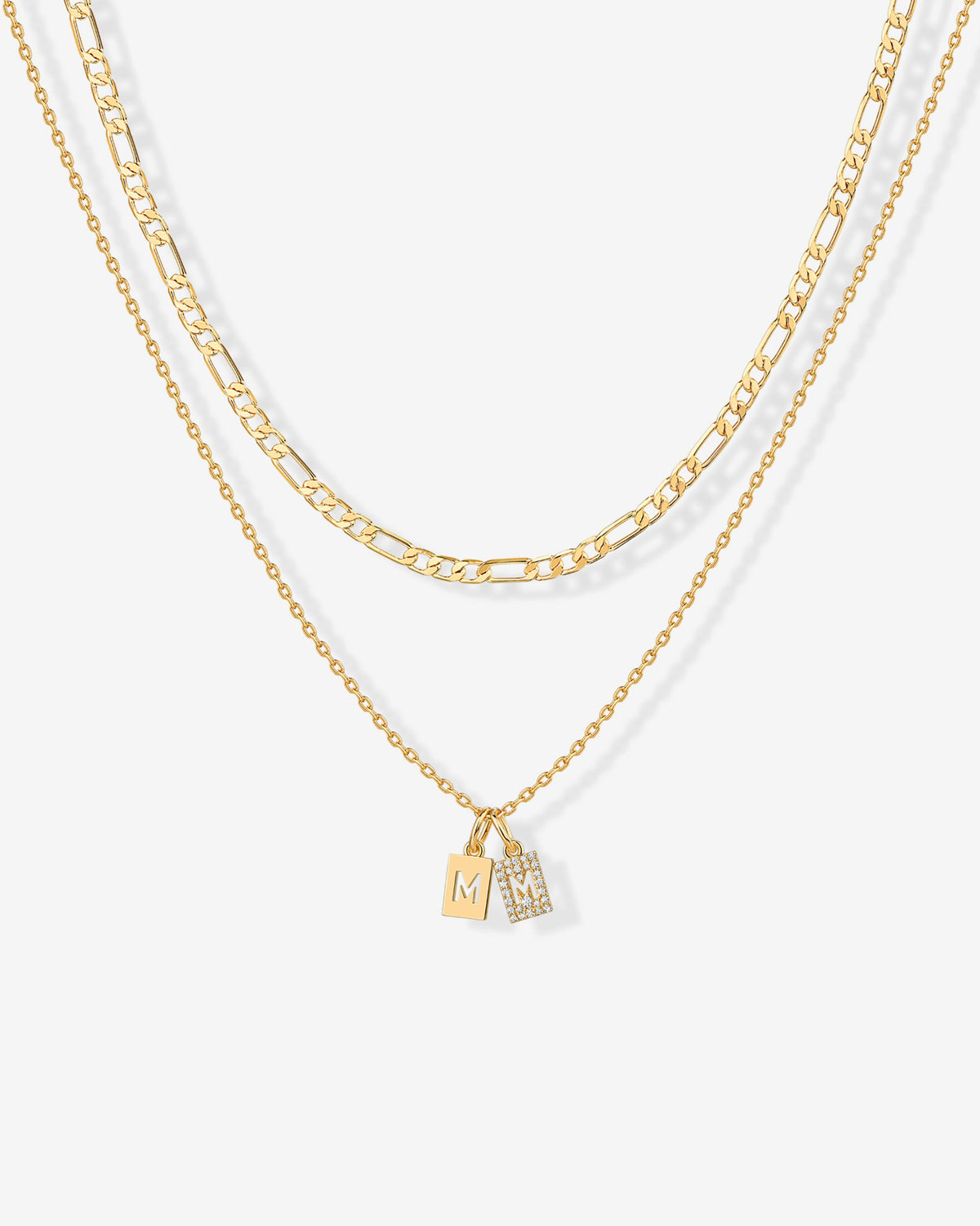 Double Initial Tag Necklace